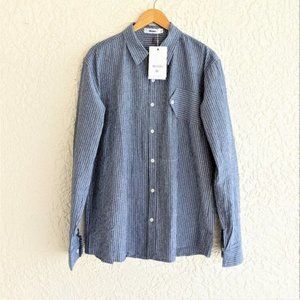 Cotton Button Up Striped Long Sleeve Shirt XXL (NWT)
